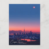 夜ケープタウン南アフリカのヴィンテージ旅行 ポストカード (正面)