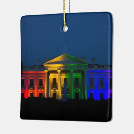 夜ゲイ同志の結婚はアメリカで法的になりました セラミックオーナメント (左)