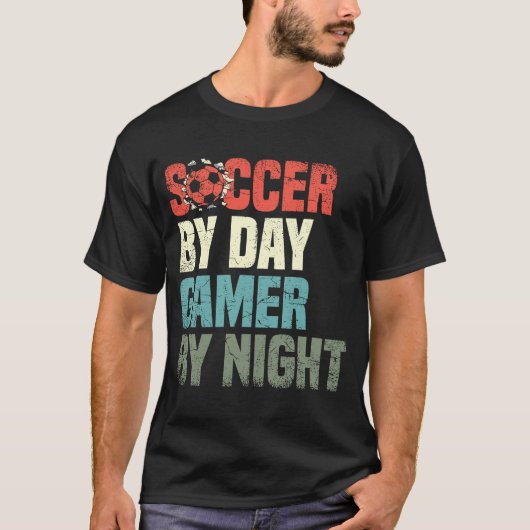 夜ゲーマーによるサッカー Tシャツ (正面)