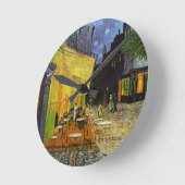 夜ゴッホのカフェ台地 ラウンド壁時計 (傾斜)