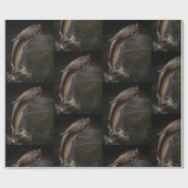 夜チャネルナマズの魚釣り ラッピングペーパー (フラット)