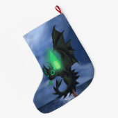 夜ドラゴン ラージクリスマスストッキング (裏面 (吊り時))