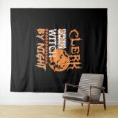 夜ハロウィンの夜の魔女による書記 タペストリー (インサイチュ(横))