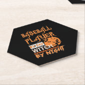 夜ハロウィンの夜の魔女による野球選手 ペーパーコースター (アングル)