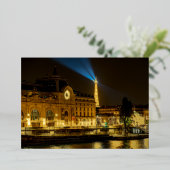 夜パリのオルセー美術館 箔シーズンカード (立ち正面)