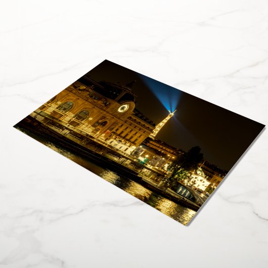 夜パリのオルセー美術館 箔シーズンカード (回転した状態)