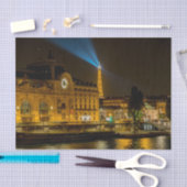 夜パリのオルセー美術館 薄葉紙 (クラフト)