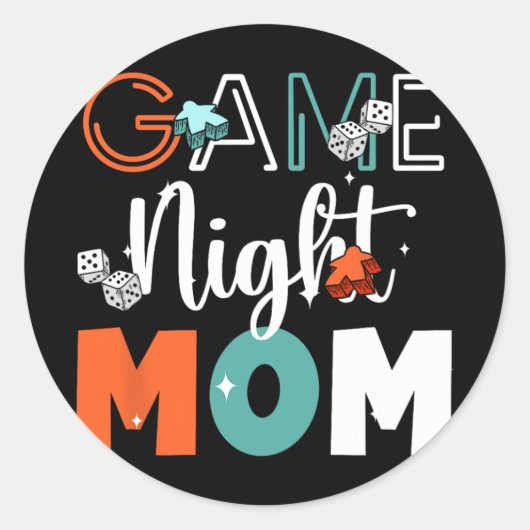 夜ママ卓上ボードゲームマザーズ日 ラウンドシール (正面)