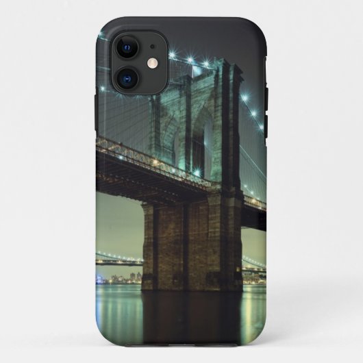 夜マンハッタン橋のブルックリン橋 Case-Mate iPhoneケース (裏面)