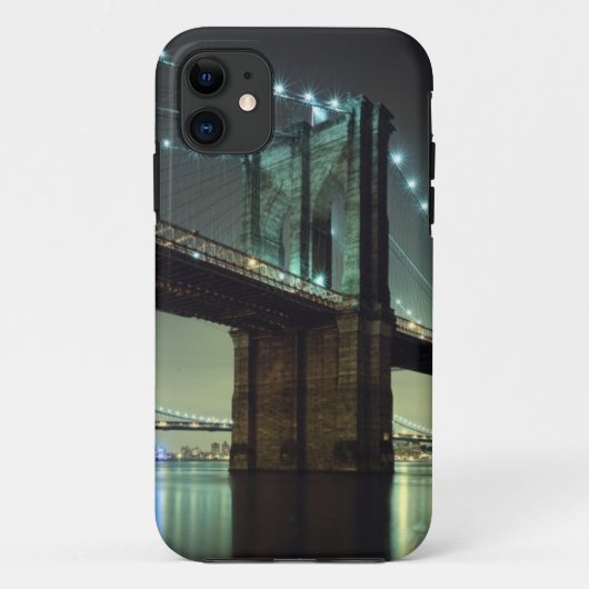 夜マンハッタン橋のブルックリン橋 Case-Mate iPhoneケース (裏面)