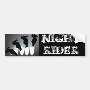 夜ライダーのバンパーステッカー バンパーステッカー