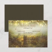 夜ランタンロマンチックな結婚RSVPのカード 出欠カード (正面/裏面)