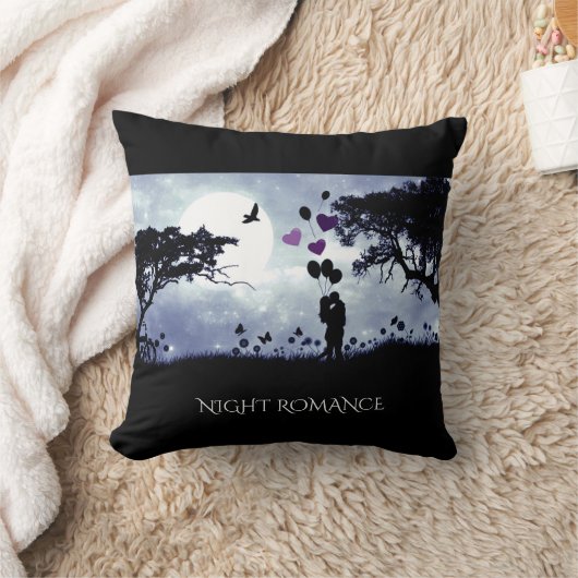 "夜ロマンスの"黒い投球枕 クッション (ブランケット)