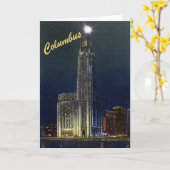 夜ヴィンテージの挨拶状の砦 カード (黄色い花)