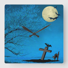 夜不気味の スクエア壁時計