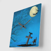 夜不気味の スクエア壁時計 (傾斜)