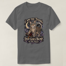 夜中にドスンと音を立てるハロウィンの猫 Tシャツ