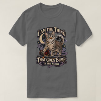 夜中にドスンと音を立てるハロウィンの猫 Tシャツ