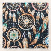 夜中の夢を引き付ける ガラスコースター (正面)