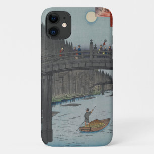 夜京橋ヴィンテージ浮世絵日本の画 iPhone 11 ケース