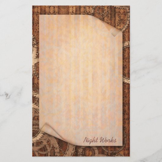 夜仕事- Steampunkの文房具 便箋 (正面)