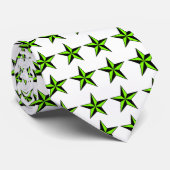 夜会服の淡黄緑および黒く航海のな星 ネクタイ (ロール)