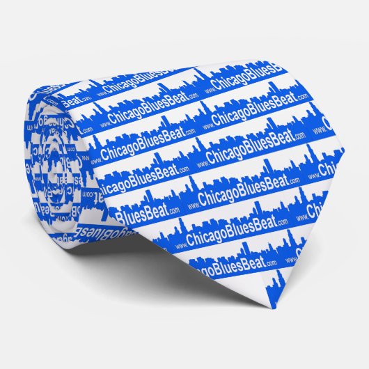 夜会服の青いロゴ ネクタイ (ロール)