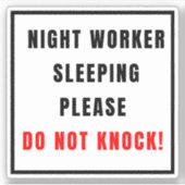 夜働き者が眠るお願いノックしないで！ シール (正面)
