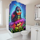 夜光る森の中の魔法の昆虫 シャワーカーテン (インサイチュ)