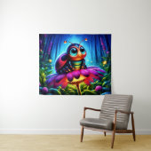 夜光る森の中の魔法の昆虫 タペストリー (インサイチュ(横))