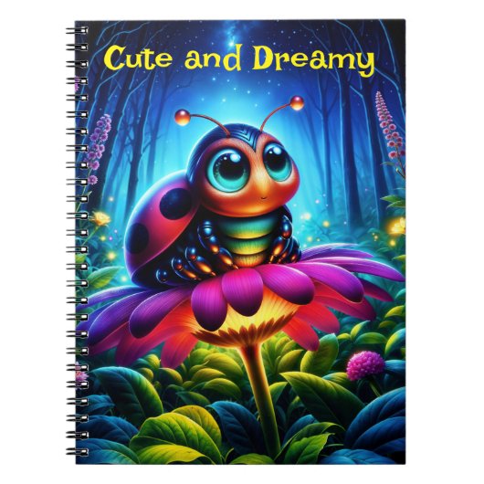 夜光る森の中の魔法の昆虫 ノートブック (正面)