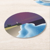 夜光虫 (ブルーバージョン) ラウンドペーパーコースター (アングル)
