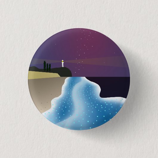 夜光虫 (ブルーバージョン) 缶バッジ (正面)