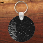 夜写真の雪ユニーク片 キーホルダー (正面)
