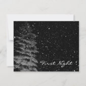 夜写真の雪ユニーク片 招待状 (正面)