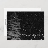 夜写真の雪ユニーク片 招待状 (正面/裏面)