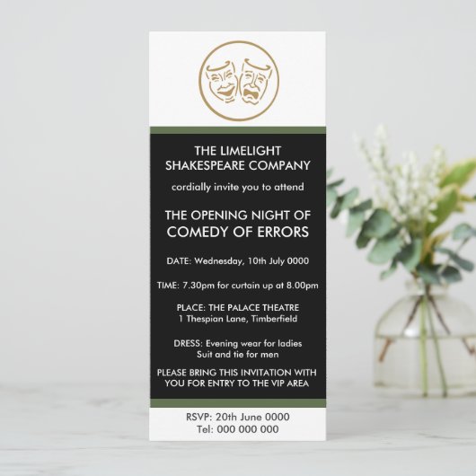 『夜劇マスクの開幕と閉幕』招待状 招待状 (スタンド正面)