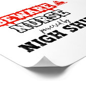 夜勤で動くナース | ナースと医療 ポスター (角)