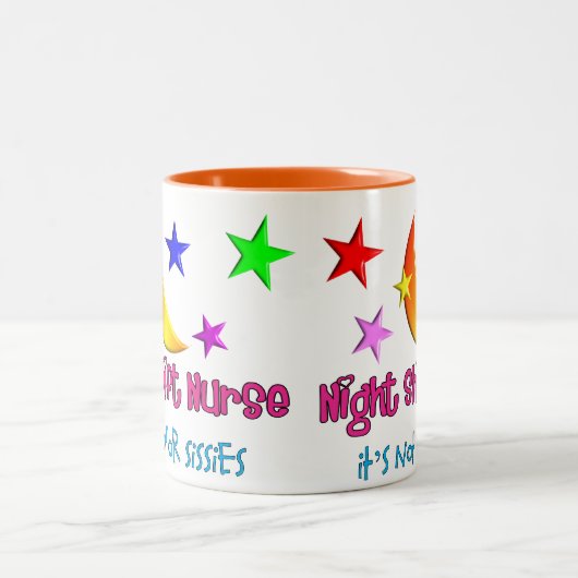 夜勤のナース"それはいくじなしのためではないです" ツートーンマグカップ (中央)