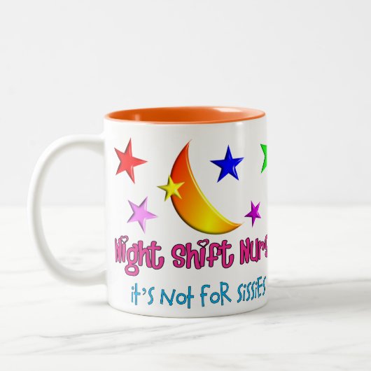 夜勤のナース"それはいくじなしのためではないです" ツートーンマグカップ (左)