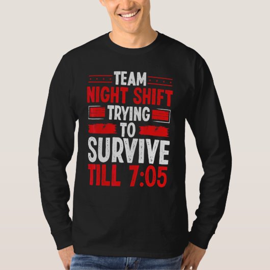 夜勤サバイバー705 徹夜工場 Tシャツ (正面)