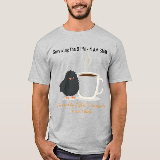 夜勤生き残りカスタム家禽農場Tシャツ Tシャツ (正面)