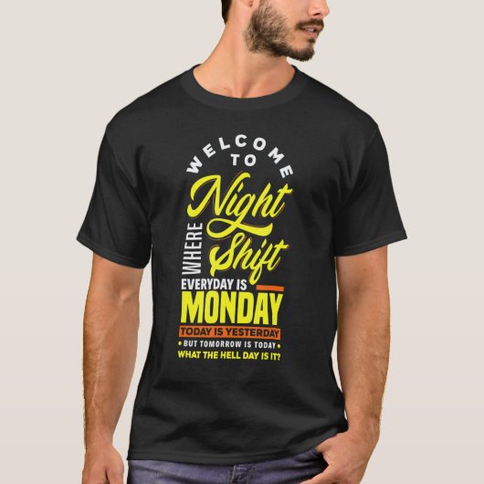 夜勤看護師 夜通し Tシャツ (正面)