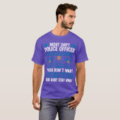 夜勤警察官 ハット 車 男性警察官 贈り物 Tシャツ (正面フル)