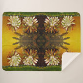 夜咲きのセレウス – サボテンの花 シェルパブランケット (正面(横))