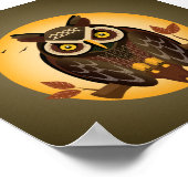 夜図解入りの、写真付きののフクロウ ポスター (角)