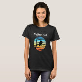 夜型シルエット動揺してヴィンテージ夕日 Tシャツ (正面フル)