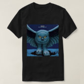 夜型フクロウで飛ぶ Tシャツ (デザイン正面)