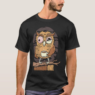 夜型フクロウの朝嫌い夜勤 Tシャツ