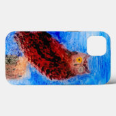 夜型フクロウの鳥アート Case-Mate iPhoneケース (裏面 (横))